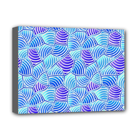Blue And Purple Glowing Deluxe Canvas 16  X 12   by FunkyPatterns
