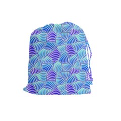 Blue And Purple Glowing Drawstring Pouches (large)  by FunkyPatterns