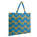 Blue And Yellow Zipper Large Tote Bag View2