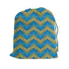 Blue And Yellow Drawstring Pouches (xxl) by FunkyPatterns