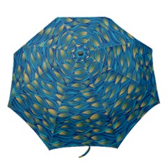 Blue Waves Folding Umbrellas by FunkyPatterns