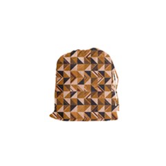 Brown Tiles Drawstring Pouches (xs)  by FunkyPatterns