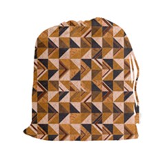 Brown Tiles Drawstring Pouches (xxl) by FunkyPatterns