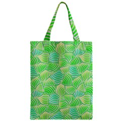 Green Glowing Zipper Classic Tote Bag by FunkyPatterns