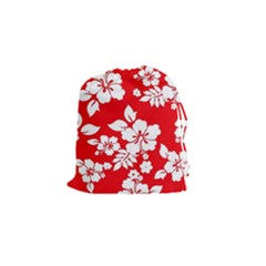 Red Hawaiian Drawstring Pouches (small)  by AlohaStore