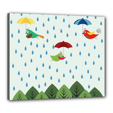 Birds In The Rain Canvas 24  X 20  by justynapszczolka