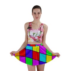 Colorful Cubes Mini Skirt by Valentinaart