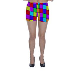Colorful Cubes Skinny Shorts by Valentinaart