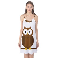 Cute Transparent Brown Owl Camis Nightgown by Valentinaart