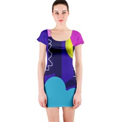 Walking On The Clouds  Short Sleeve Bodycon Dress by Valentinaart
