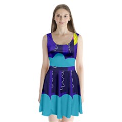 Walking On The Clouds  Split Back Mini Dress  by Valentinaart