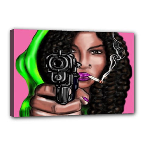 Smoking  Canvas 18  X 12  by azureprinceinc
