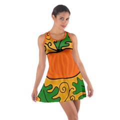 Thanksgiving Pumpkin Cotton Racerback Dress by Valentinaart