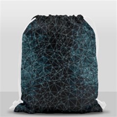 Polygonal And Triangles In Blue Colors  Drawstring Bag (small) by vanessagf