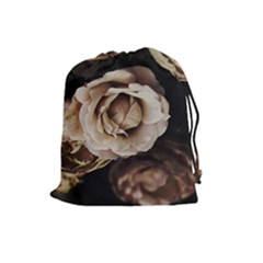Roses Flowers Drawstring Pouches (large)  by vanessagf