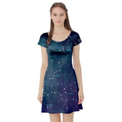 Constellations Short Sleeve Skater Dress by DanaeStudio