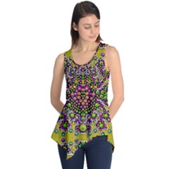 Fantasy Flower Peacock With Some Soul In Popart Sleeveless Tunic by pepitasart