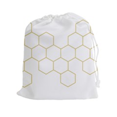 Honeycomb Pattern Graphic Design Drawstring Pouch (xxl) by picsaspassion