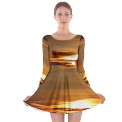 Summer Sunset Long Sleeve Skater Dress by picsaspassion