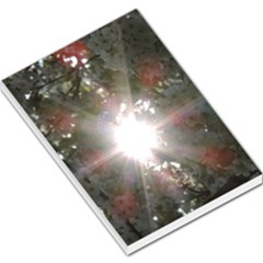 Sun Rays Through White Cherry Blossoms Large Memo Pads by picsaspassion
