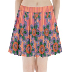 Colorful Floral Dream Pleated Mini Skirt by DanaeStudio