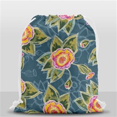 Floral Fantsy Pattern Drawstring Bag (small) by DanaeStudio