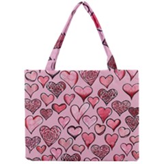 Artistic Valentine Hearts Mini Tote Bag by BubbSnugg