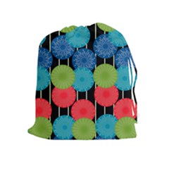 Vibrant Retro Pattern Drawstring Pouches (extra Large) by DanaeStudio