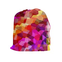 Geometric Fall Pattern Drawstring Pouches (extra Large) by DanaeStudio