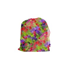 Colorful Mosaic Drawstring Pouches (small)  by DanaeStudio