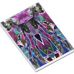 Sly Dog Modern Grunge Style Blue Pink Violet Large Memo Pads by EDDArt