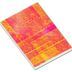 Yello And Magenta Lace Texture Large Memo Pads by DanaeStudio