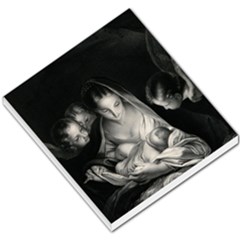 Nativity Scene Birth Of Jesus With Virgin Mary And Angels Black And White Litograph Small Memo Pads by yoursparklingshop