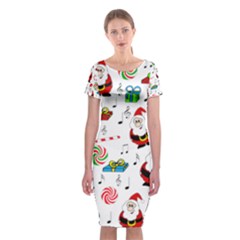 Xmas Song Classic Short Sleeve Midi Dress by Valentinaart