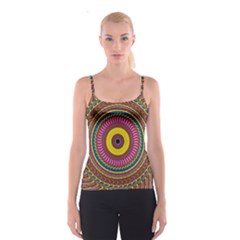Ornament Mandala Spaghetti Strap Top by designworld65