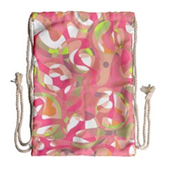 Pink Smoothie  Drawstring Bag (large) by Valentinaart