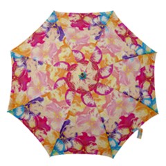 Colorful Pansies Field Hook Handle Umbrellas (small) by DanaeStudio