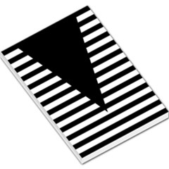 Black & White Stripes Big Triangle Large Memo Pads by EDDArt