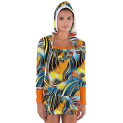 Colorful Abstract Design Women s Long Sleeve Hooded T-shirt by GabriellaDavid