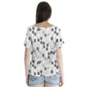 Safety Pin Pattern Flutter Sleeve Top View2