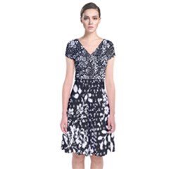Flower Short Sleeve Front Wrap Dress by Brittlevirginclothing