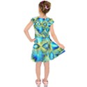 Crystal Lime Turquoise Heart Of Love, Abstract Kids  Short Sleeve Dress View2