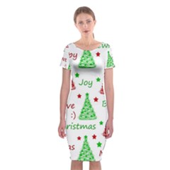 New Year Pattern Classic Short Sleeve Midi Dress by Valentinaart