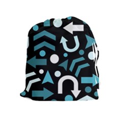 Cyan Direction  Drawstring Pouches (extra Large) by Valentinaart
