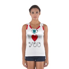 I Love You Women s Sport Tank Top  by Valentinaart