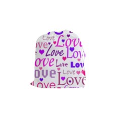 Love Pattern Drawstring Pouches (small)  by Valentinaart