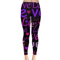 Love Pattern 2 Leggings  by Valentinaart