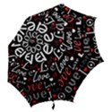 Red Love pattern Hook Handle Umbrellas (Large) View2