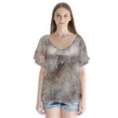 Down Comforter Feathers Goose Duck Feather Photography Flutter Sleeve Top by yoursparklingshop
