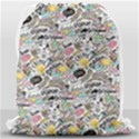 Communication Web Seamless Pattern Drawstring Bag (Large) View2